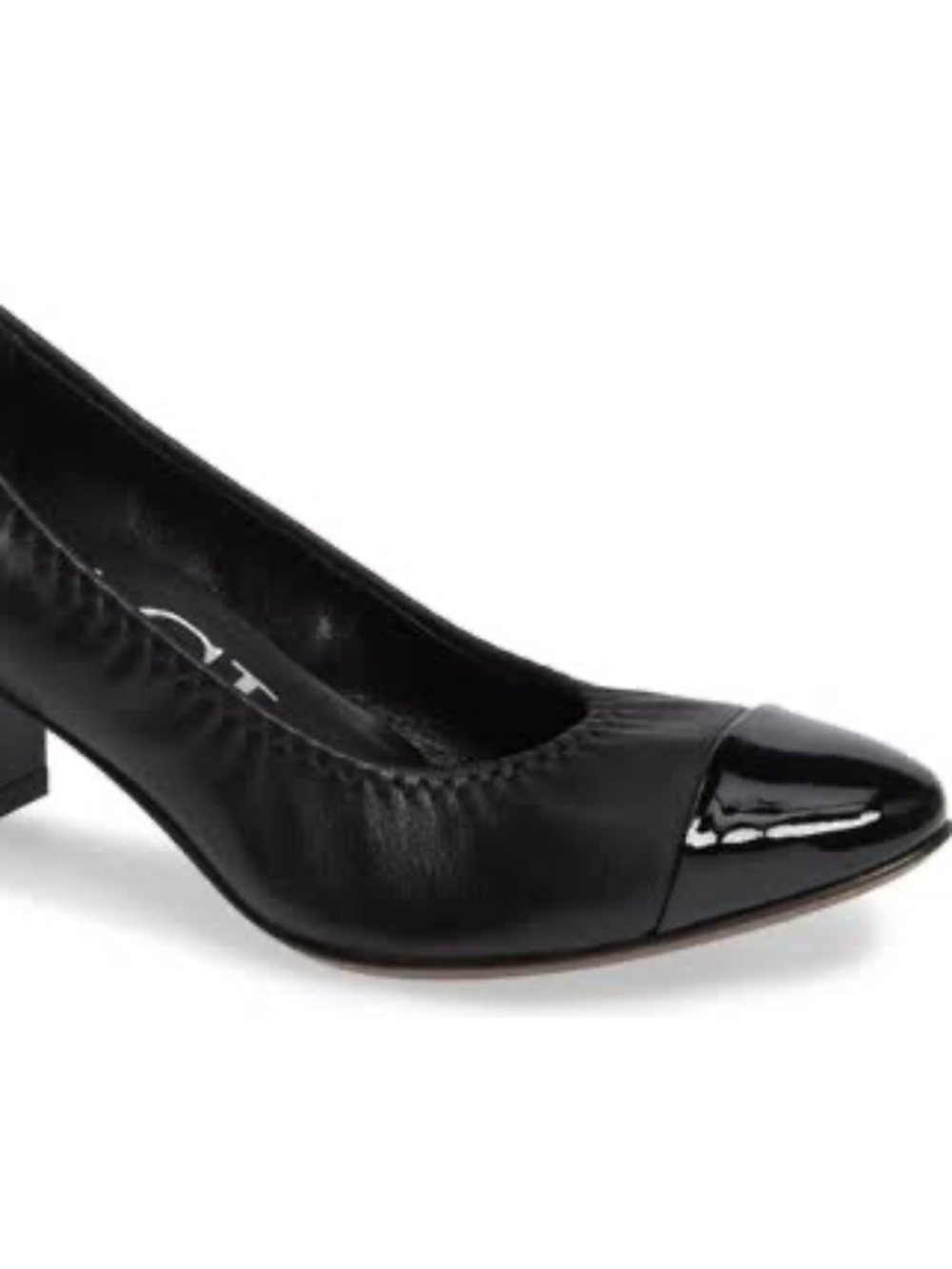 AGL Cap Toe Pump Black Leather Size EU 37 / US 6.5-7